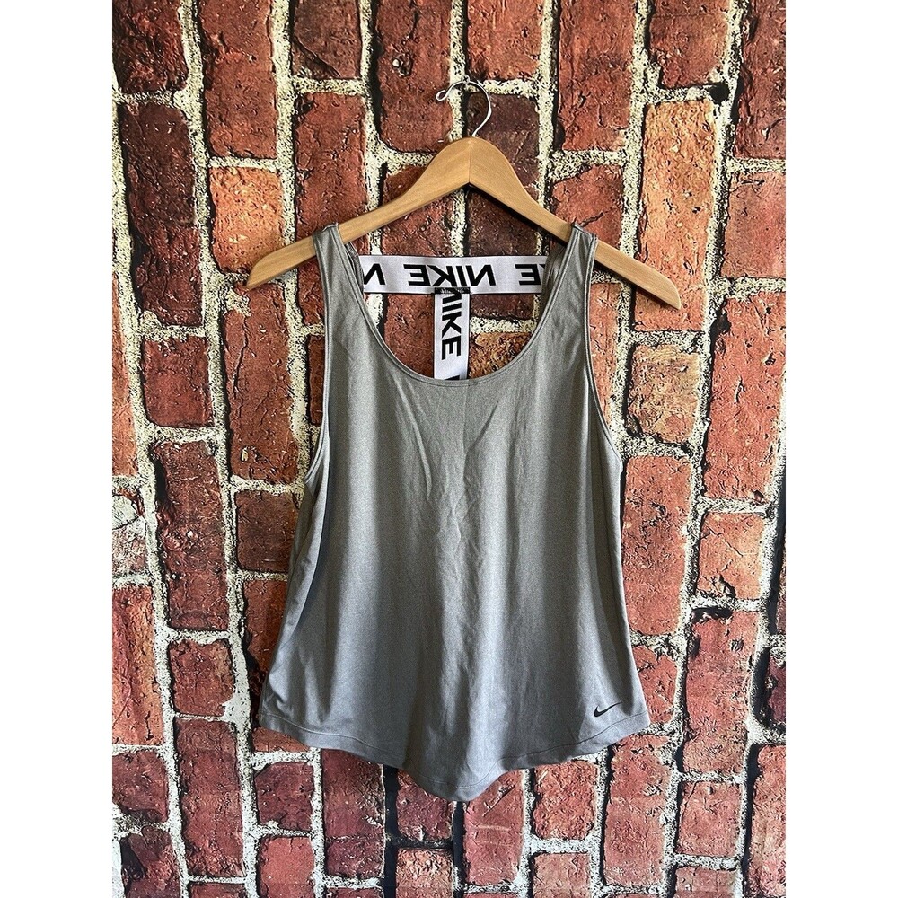 Nike Womens Gray Athletic Sleeveless Workout Tank Top Size Medium